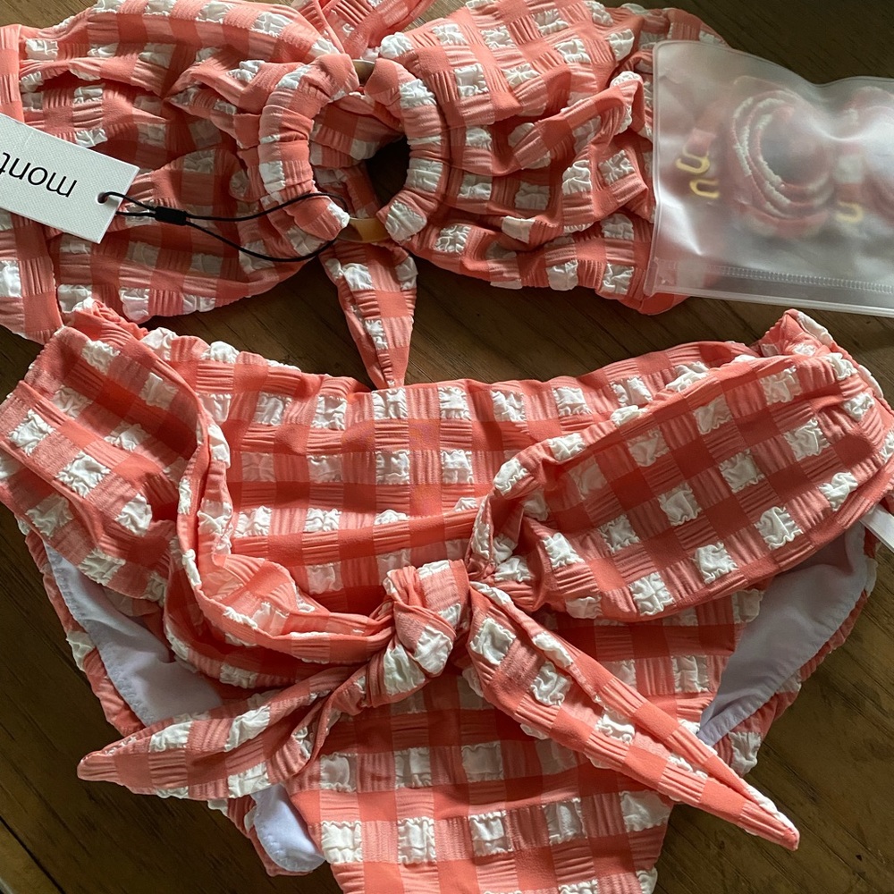 Montce shrimp gingham NWT